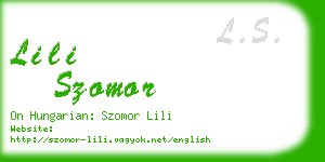 lili szomor business card